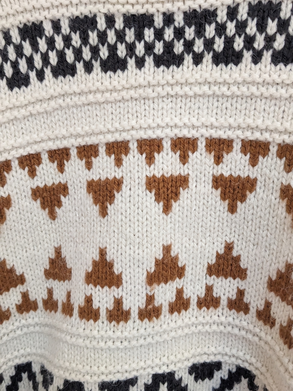 Universal Thread Cream Fair Isle Crewneck Sweater with Brown & Black Accents - Picture 3 of 6
